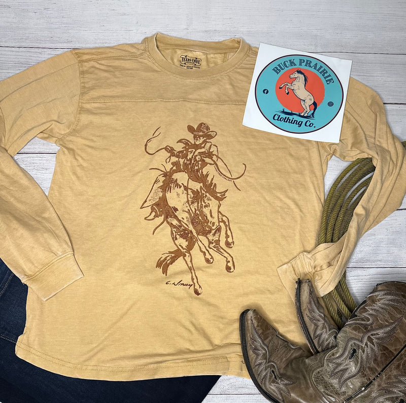 Wild Willie on Mustard Long Sleeve Shirt