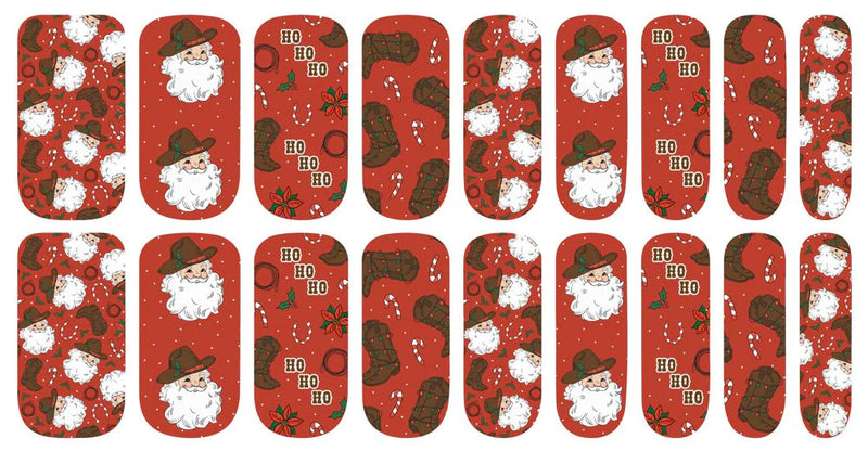 Cowboy Christmas Nail Polish Strips