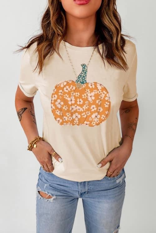 Floral Pumpkin Tee