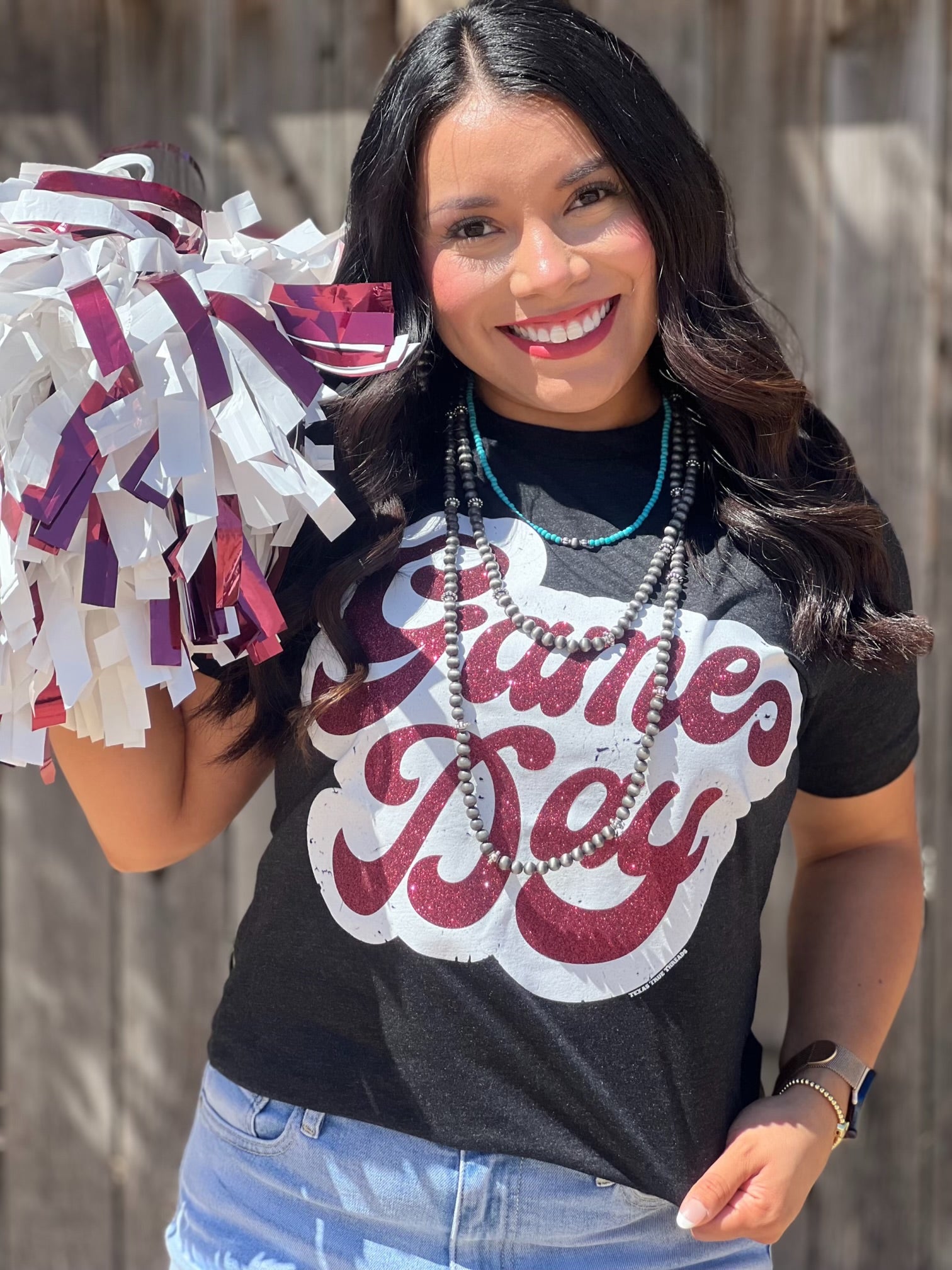 Big Game Day Retro Glitter Tee