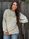 Blessed in Gold Metallic Puff Sweatshirt