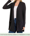 Basic Lightweight Open Cardigan - Black