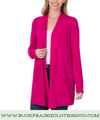 Basic Lightweight Open Cardigan - Magenta