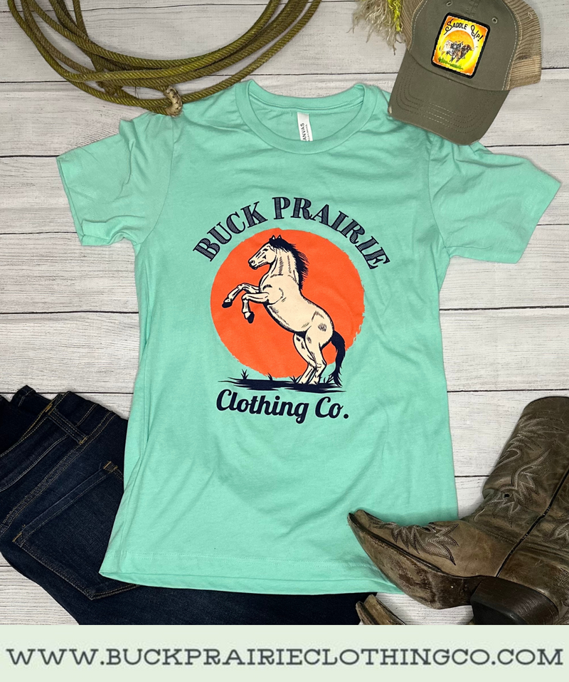 Buck Prairie Clothing Co. Logo Tee - Heather Mint