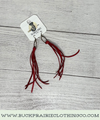 Deer Skin Leather Tassel Earrings-Red