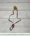 Mala Bead Necklace (Red, Turquoise & Blue)