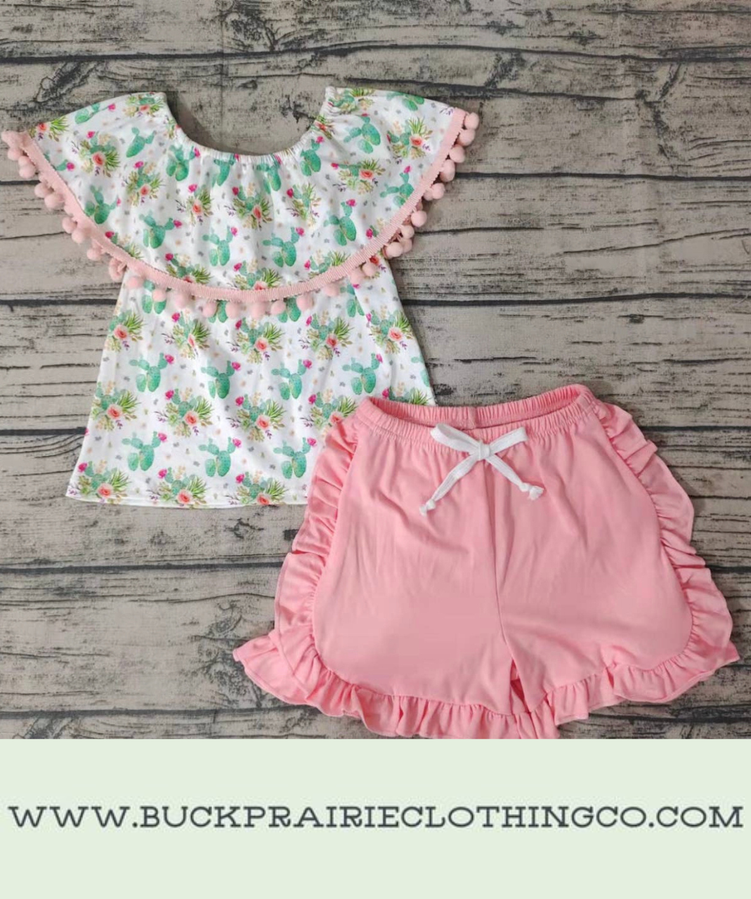 Cactus & Ruffle Shorts Summer Set