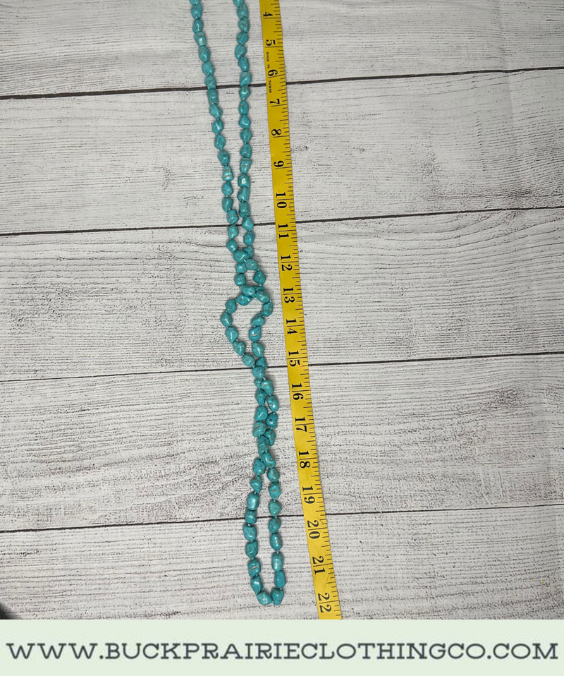 Long Turquoise Stone Necklace